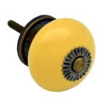 12x Round Ceramic Cabinet Knobs Vintage Cupboard Door Drawer Handles Yellow - Image 5