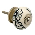 12x Round Ceramic Cabinet Knobs Cupboard Door Drawer Handles Black Blooms - Image 5