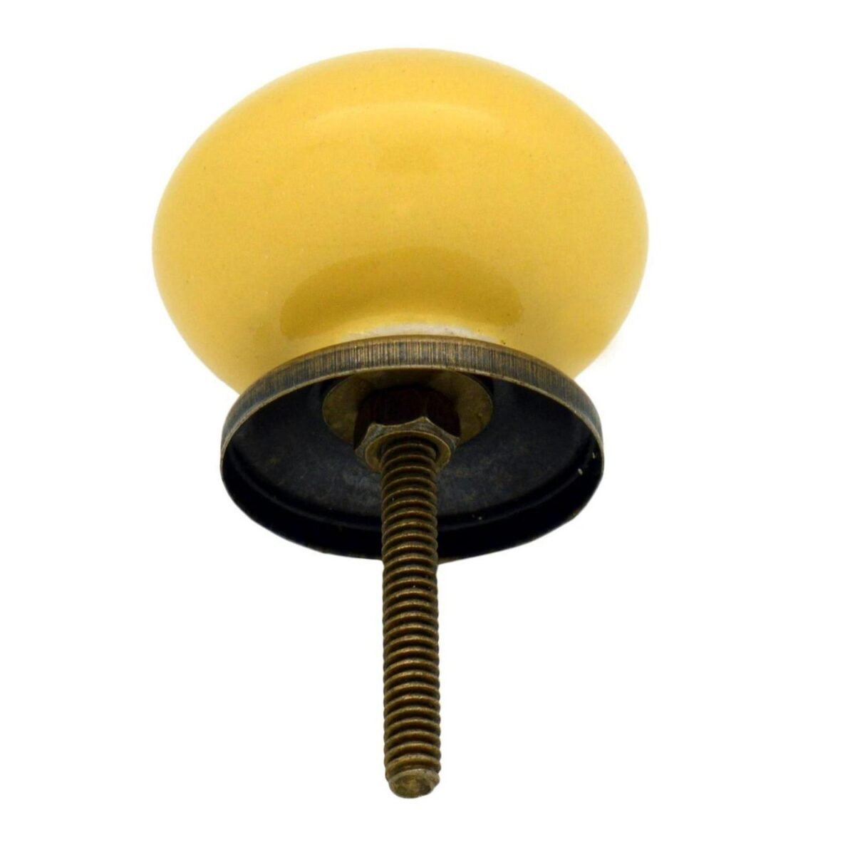 12x Round Ceramic Cabinet Knobs Vintage Cupboard Door Drawer Handles Yellow - Image 4
