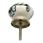 12x Round Ceramic Cabinet Knobs Cupboard Door Drawer Handles Black Blooms - Image 4