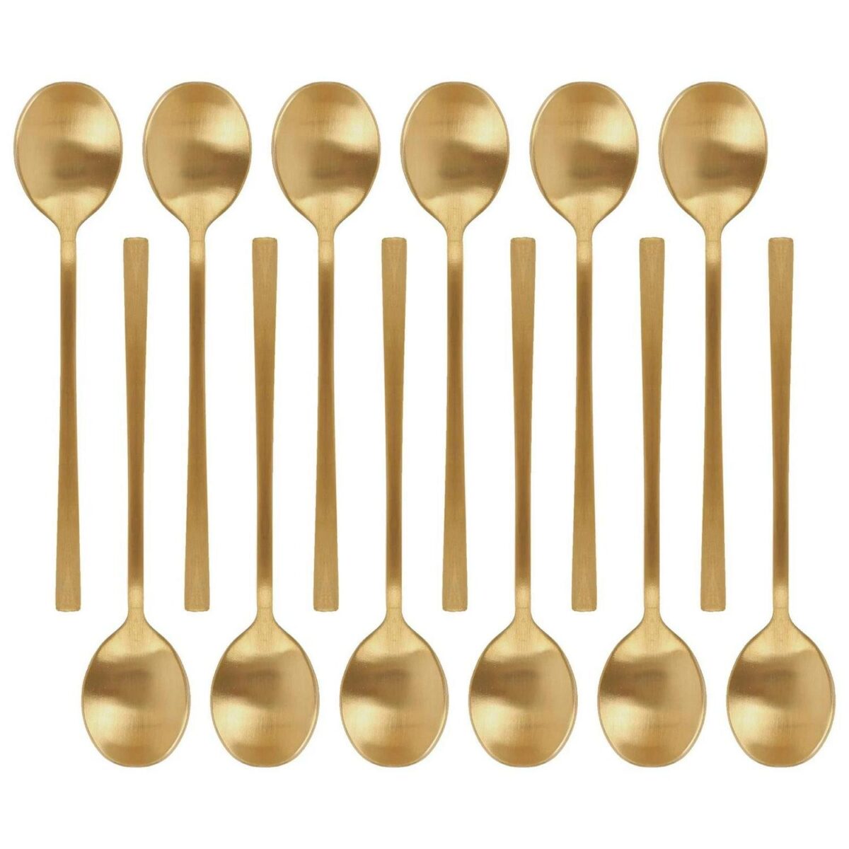 12x Stainless Steel Teaspoons 14.5cm Gold Kitchen Table Cutlery Coffee Set - Image 1