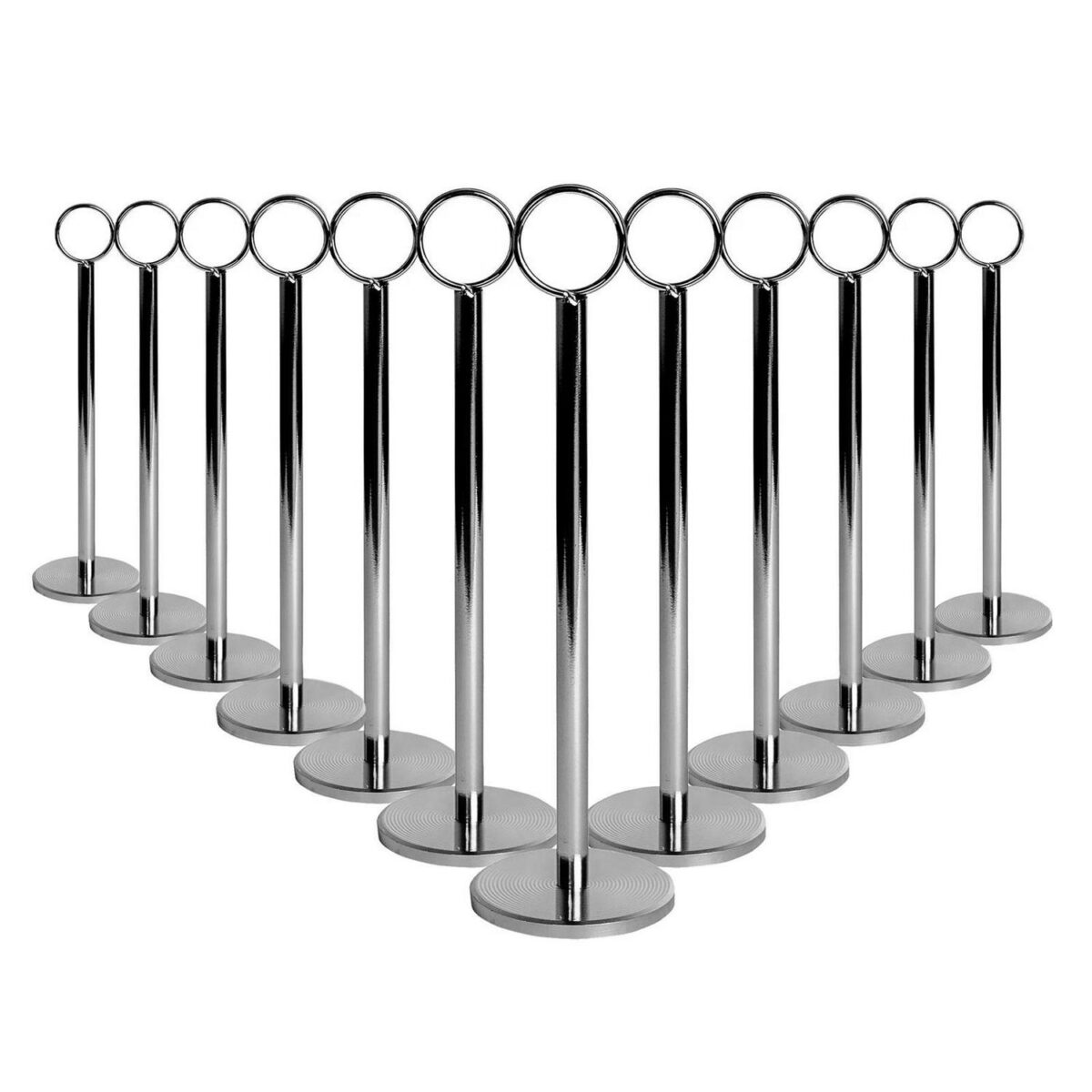 12x Table Number Holders Wedding Place Card Sign Stand Set Photo 20cm Silver - Image 1