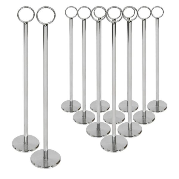 12x Table Number Holders Wedding Place Card Sign Stand Set Photo 30cm Silver