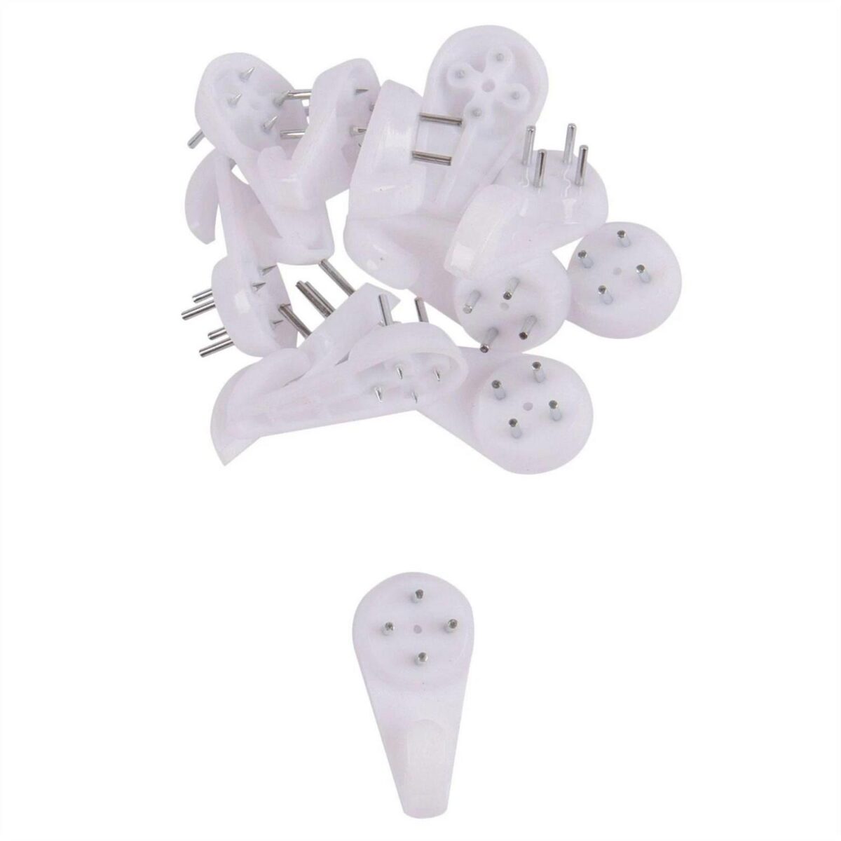 12x White 30mm Plastic Picture Hooks Photo Frame Hard Wall Hardwall Hanging - Image 1