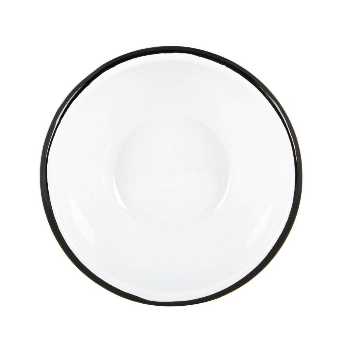12x White Enamel Bowls Metal Outdoor Camping Food Dishes 16cm Black - Image 4
