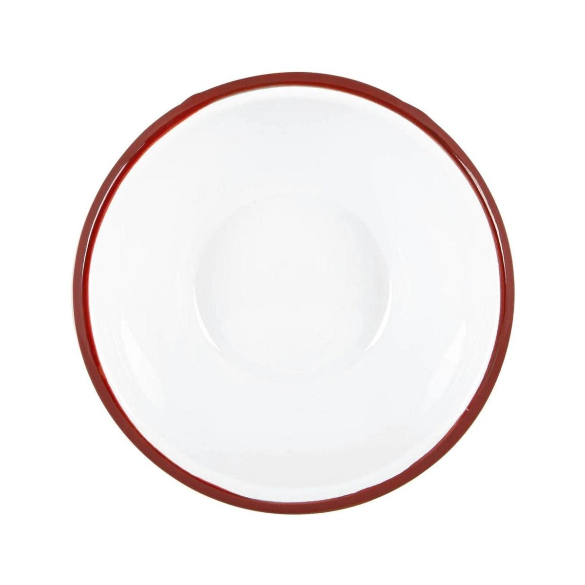 12x White Enamel Bowls Metal Outdoor Camping Food Dishes 16cm Red - Image 4