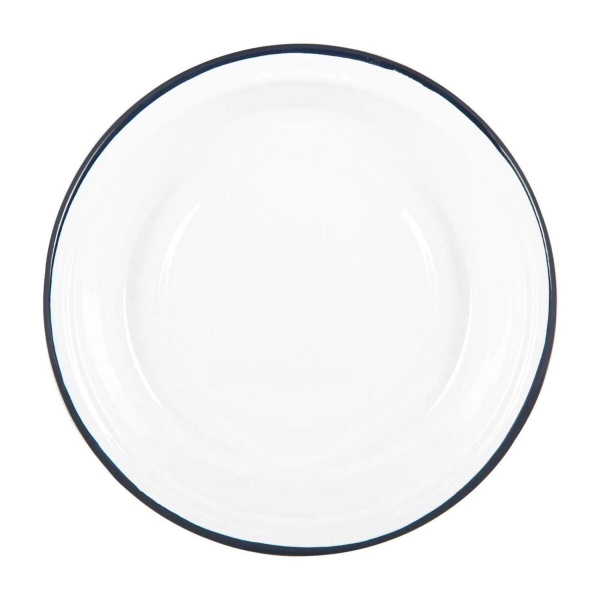 12x White Enamel Deep Bowls Metal Outdoor Camping Pie Oven Dishes 22.5cm Navy - Image 4