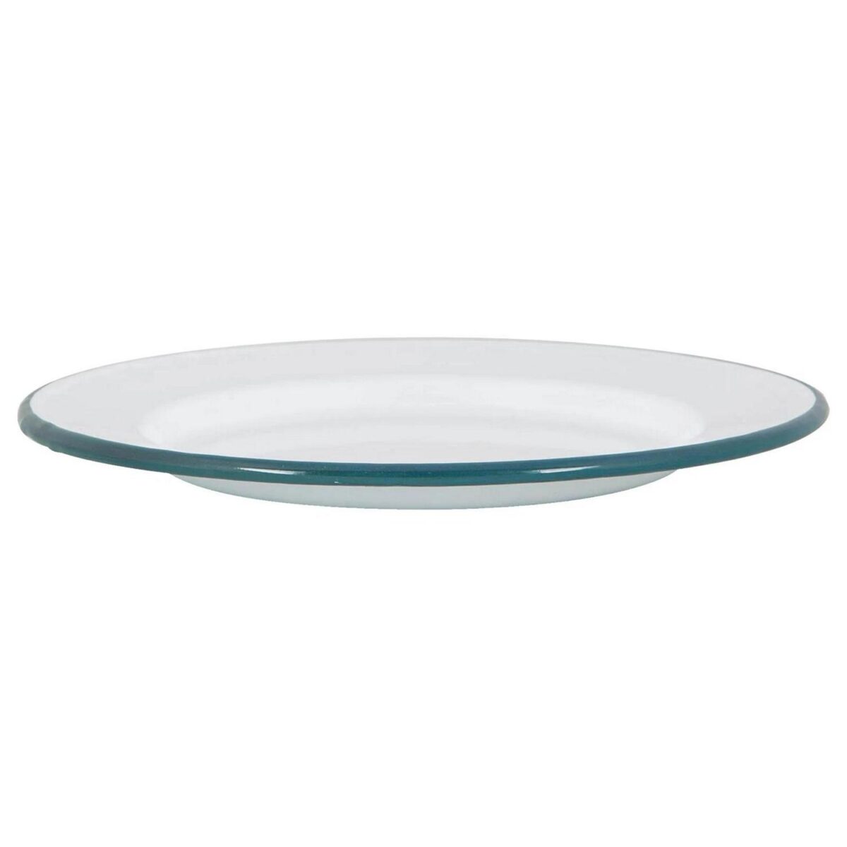 12x White Enamel Dinner Plates Metal Outdoor Camping Food Dishes 25.5cm Green - Image 4