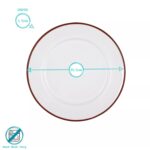 12x White Enamel Dinner Plates Metal Outdoor Camping Food Dishes 25.5cm Red - Image 3