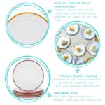12x White Enamel Dinner Plates Metal Outdoor Camping Food Dishes 25.5cm Red - Image 2