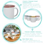 12x White Enamel Espresso Cups Metal Camping Coffee Hot Drinks Cups 130ml Grey - Image 2