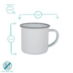 12x White Enamel Espresso Cups Metal Camping Coffee Hot Drinks Cups 130ml Grey - Image 3