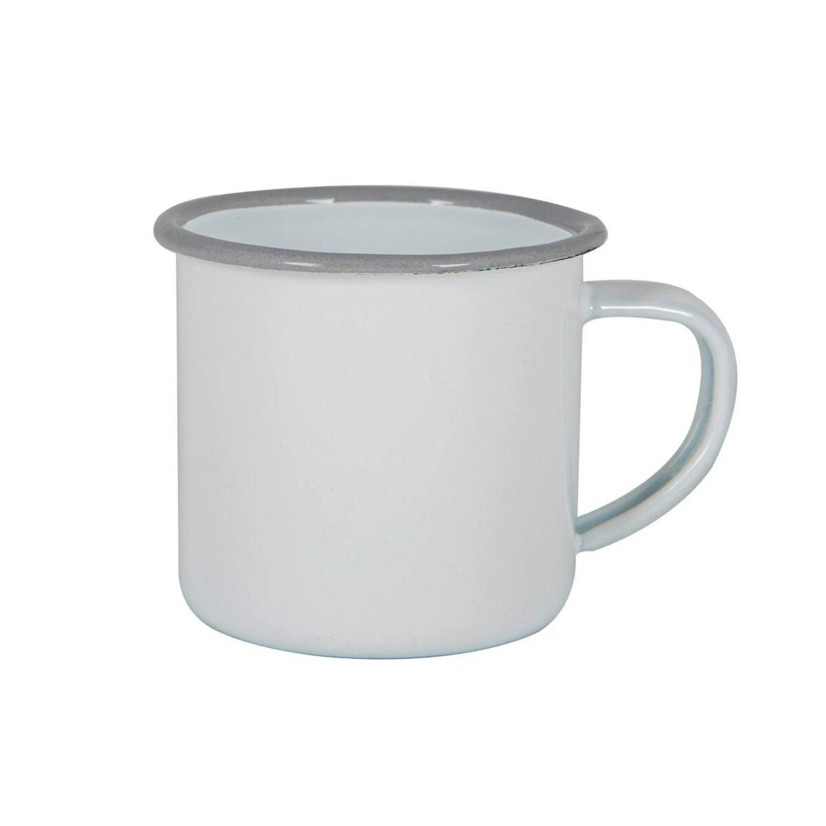 12x White Enamel Espresso Cups Metal Camping Coffee Hot Drinks Cups 130ml Grey - Image 4