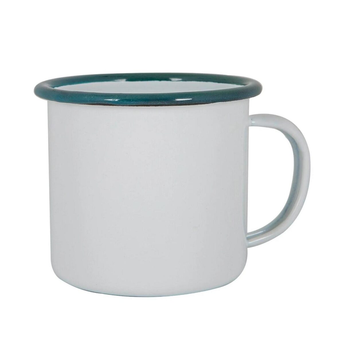 12x White Enamel Mugs Metal Camping Tea Coffee Hot Drinks Cups Set 375ml Green - Image 4