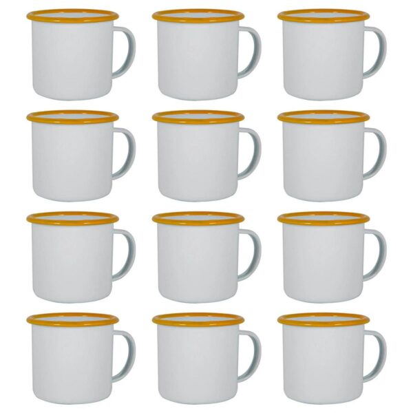 12x White Enamel Mug d6146a4dc28a2beaa925a0e8905ce584