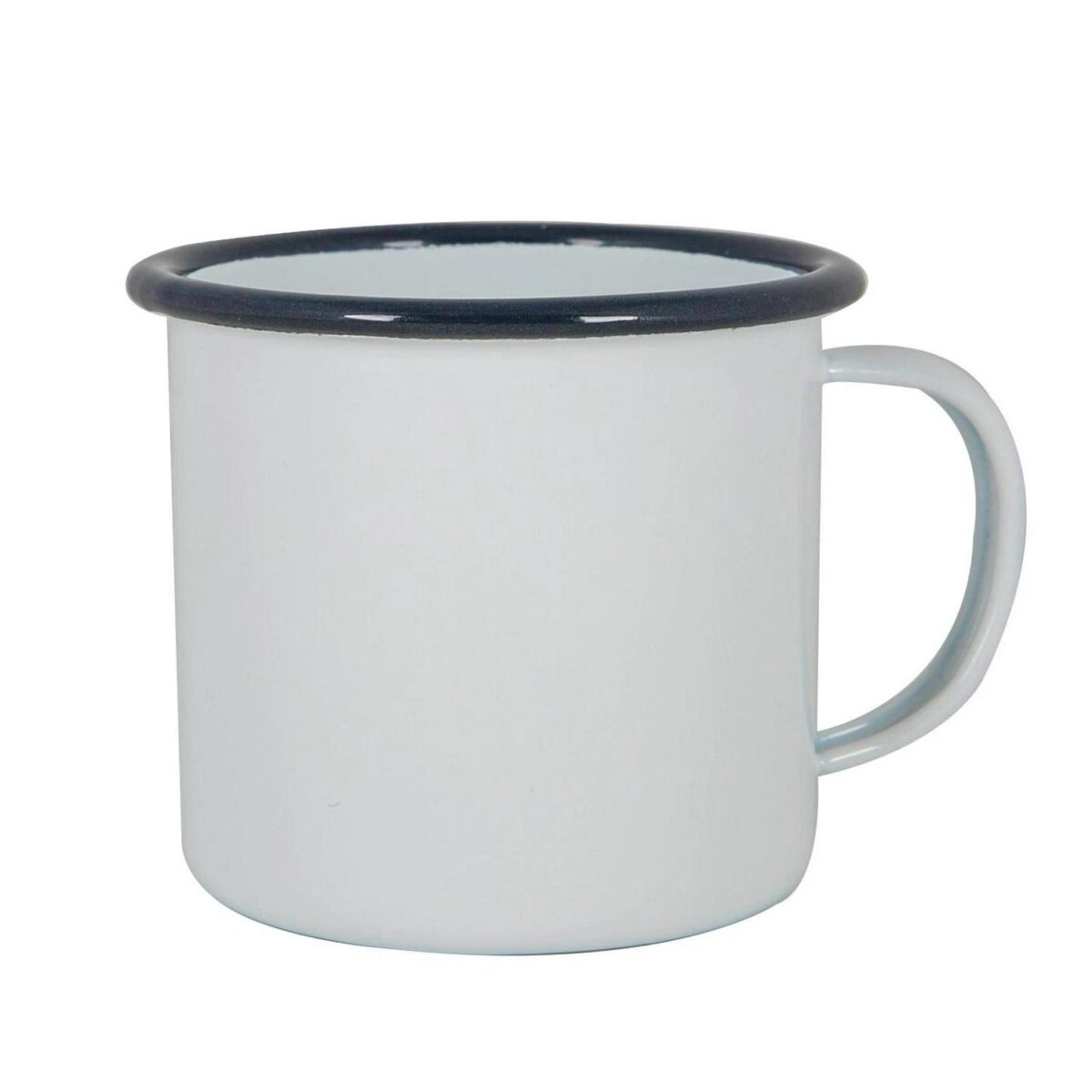 12x White Enamel Mugs Metal Camping Tea Coffee Hot Drinks Cups Set 375ml Navy - Image 4
