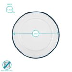 12x White Enamel Side Plates Metal Outdoor Camping Food Dishes 20cm Navy - Image 3