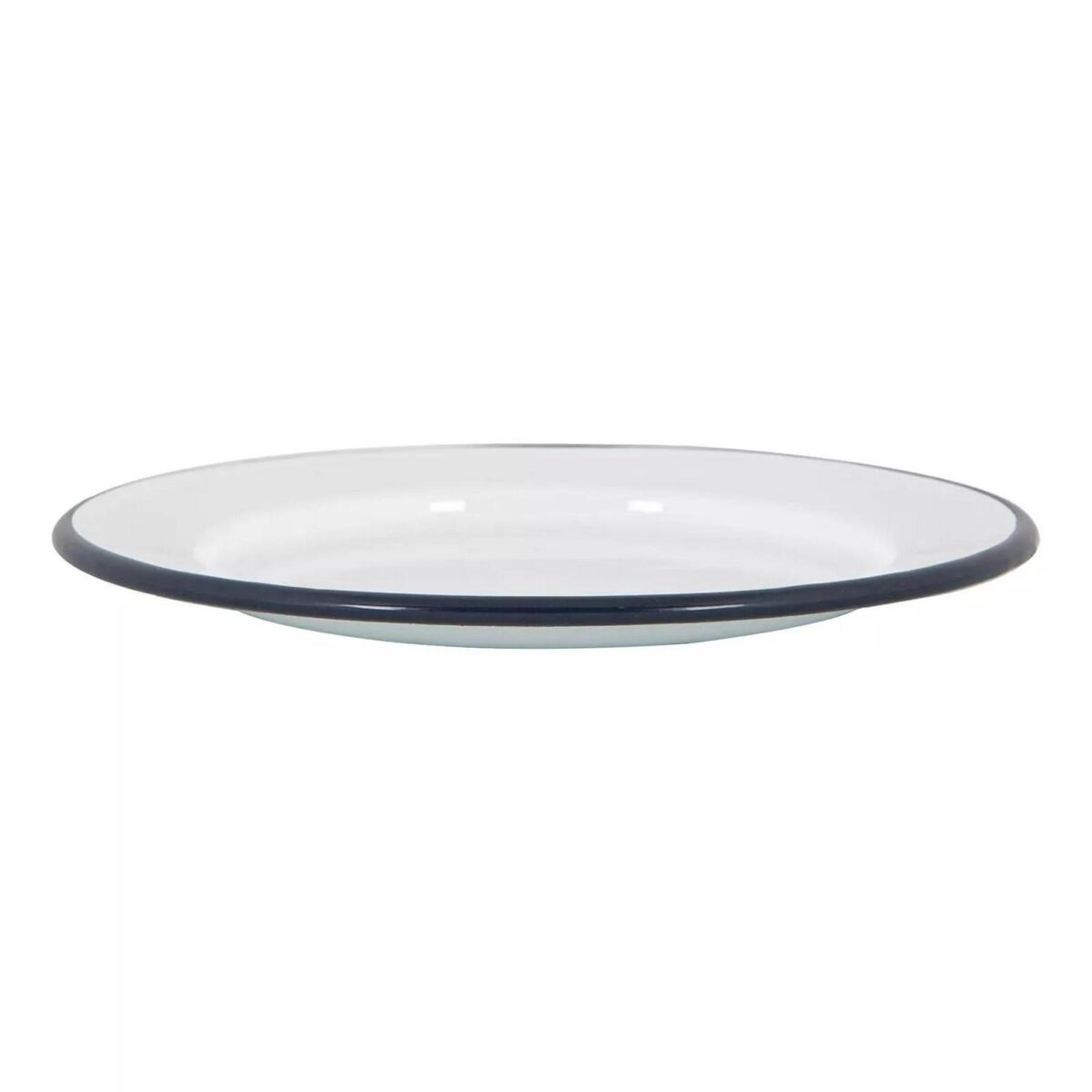 12x White Enamel Side Plates Metal Outdoor Camping Food Dishes 20cm Navy - Image 4