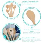 12x Wooden Cooking Spoons 30cm Non Stick Long Handle Kitchen Cookware Utensil - Image 2