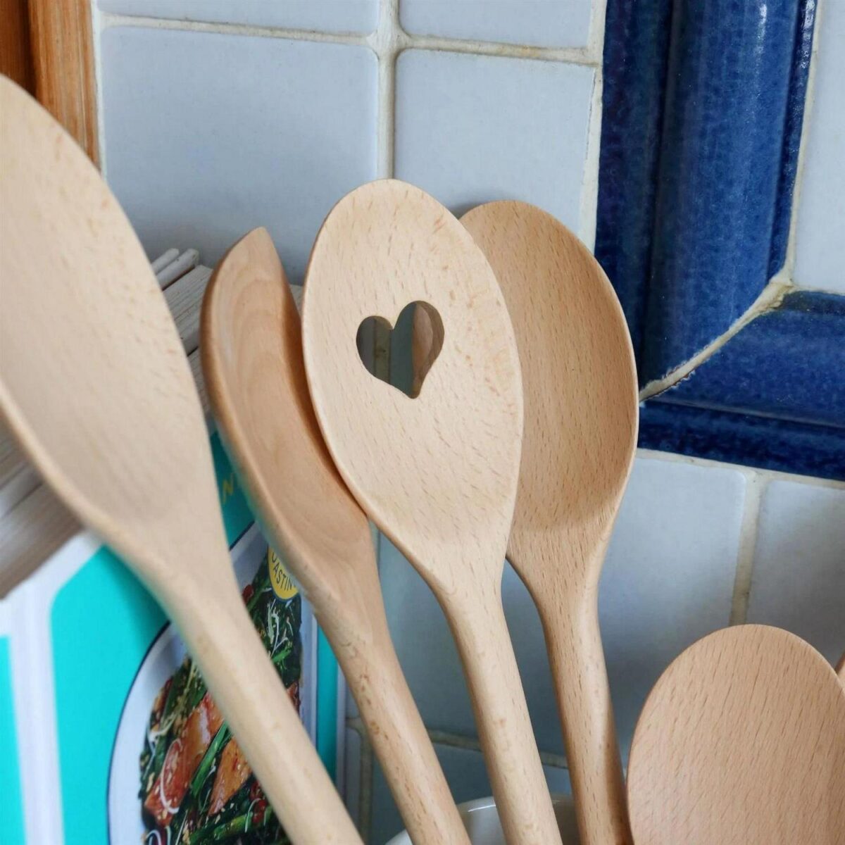 12x Wooden Spatulas 30cm Non Stick Long Handle Kitchen Cookware Utensil - Image 7