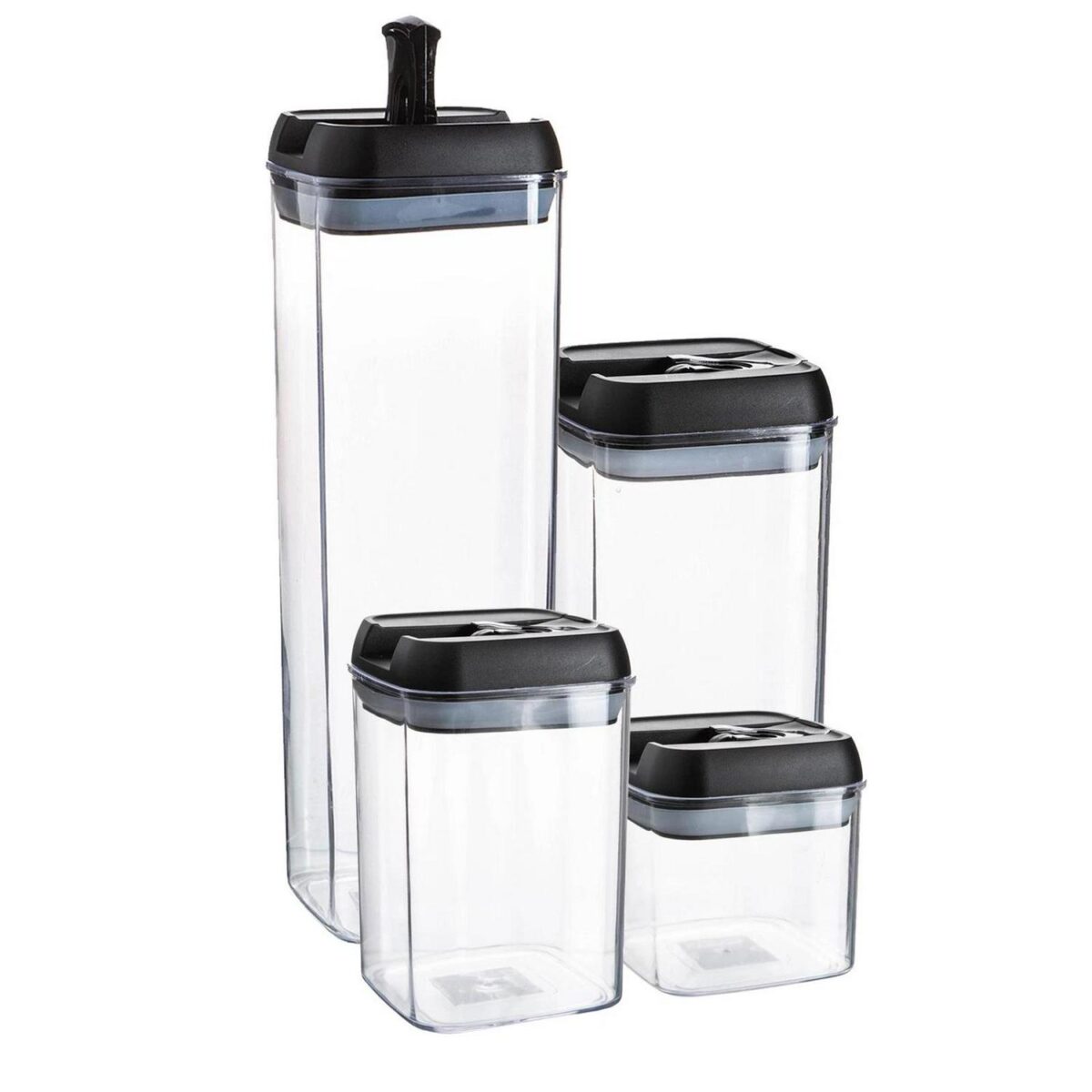 14 Piece Flip Lock Plastic Food Storage Containers Set Kitchen Food Canister - Image 1