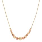 14ct Two Tone Gold Graduated Beaded Necklace - Image 3