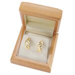 14ct Yellow Gold Textured Stud Earrings - Image 5