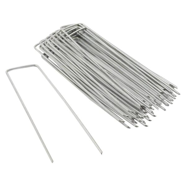 150x U-Shaped Weed Control Membrane Pegs 6  (150mm) Heavy-Duty Garden Fabric