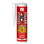 151 Gorilla Filler Decorators Flex Filler 280ml White Mixed Wall Plaster Glue