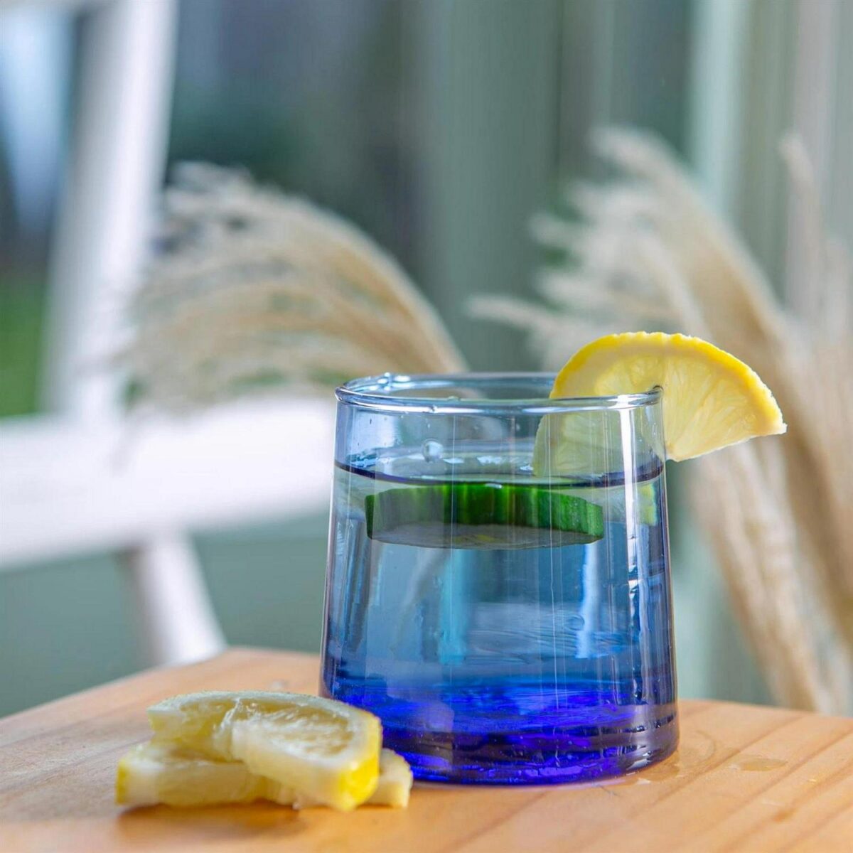 18 Piece Merzouga Recycled Highball and Tumbler Glasses Set Drinking Glass Blue - Image 5