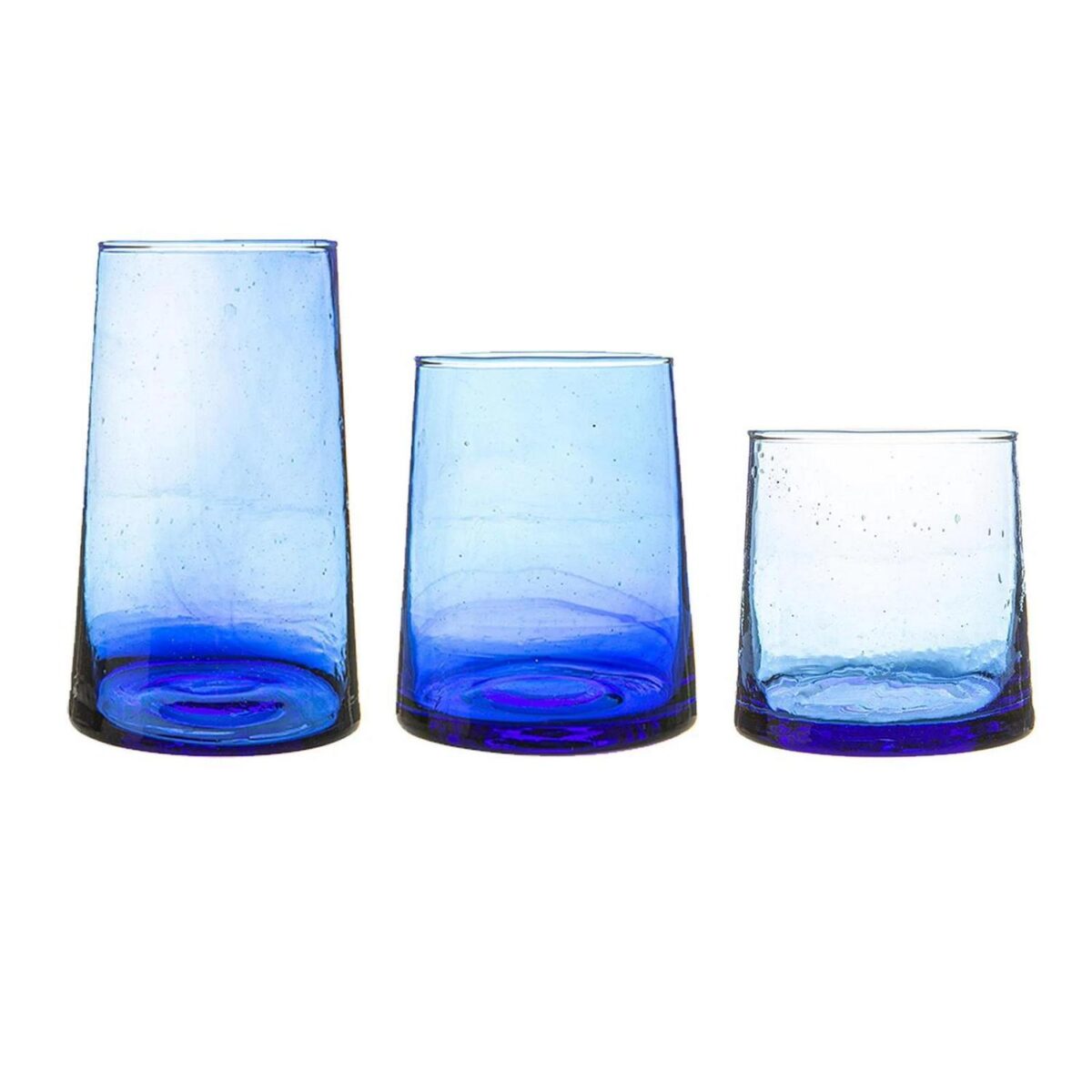 18 Piece Merzouga Recycled Highball and Tumbler Glasses Set Drinking Glass Blue - Image 1