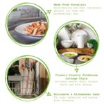 18pc Farmhouse Porcelain Dinner Set White Crockery Dinnerware Plates Bowls - Image 2