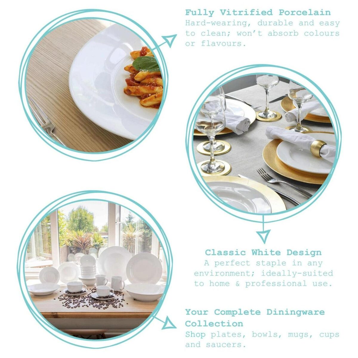 18pc White Porcelain 6c0fa537ecf4729bb1df31145ded7112