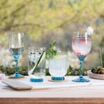 18pcx Bormioli Rocco Florian Stemware Set Glass Red White Rose Stem 9cm Blue - Image 6