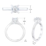 1.00ct Square Step Cut Diamond Solitaire Ring, Platinum - Image 5