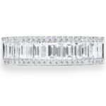 1.00ctw Baguette and Round Brilliant Cut Diamond Ring, 18ct White Gold - Image 3