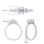 1.00ctw Emerald Cut Diamond 3 Stone Ring, 18ct White Gold - Image 7