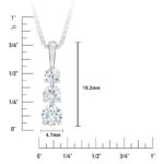 1.00ctw Round Brilliant Cut 3 Stone Diamond Pendant, 14ct White Gold - Image 5