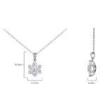 1.00ctw Round Brilliant Cut Diamond Daisy Pendant, 18ct White Gold - Image 6
