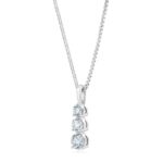 1.00ctw Round Brilliant Cut 3 Stone Diamond Pendant, 14ct White Gold - Image 3