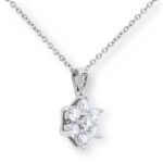1.00ctw Round Brilliant Cut Diamond Daisy Pendant, 18ct White Gold - Image 3
