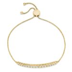1.00ctw Round Brilliant Cut Diamond Bolo Bracelet, 14ct Yellow Gold - Image 4