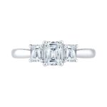 1.20ctw Emerald Cut Diamond 3 Stone Ring, Platinum - Image 3