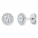 1.22ctw Round Brilliant Cut Diamond Earrings, 18ct White Gold