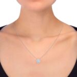 1.35ctw Round Brilliant Cut Diamond Halo Pendant, 14ct White Gold - Image 2