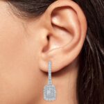 1.50ctw Baguette and Round Brilliant Cut Diamond Earrings, 14ct White Gold - Image 2