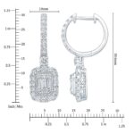 1.50ctw Baguette and Round Brilliant Cut Diamond Earrings, 14ct White Gold - Image 5