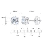 1.50ctw Round Brilliant Cut Diamond Stud Earrings, Platinum - Image 4