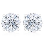 1.50ctw Round Brilliant Cut Diamond Stud Earrings, Platinum - Image 3