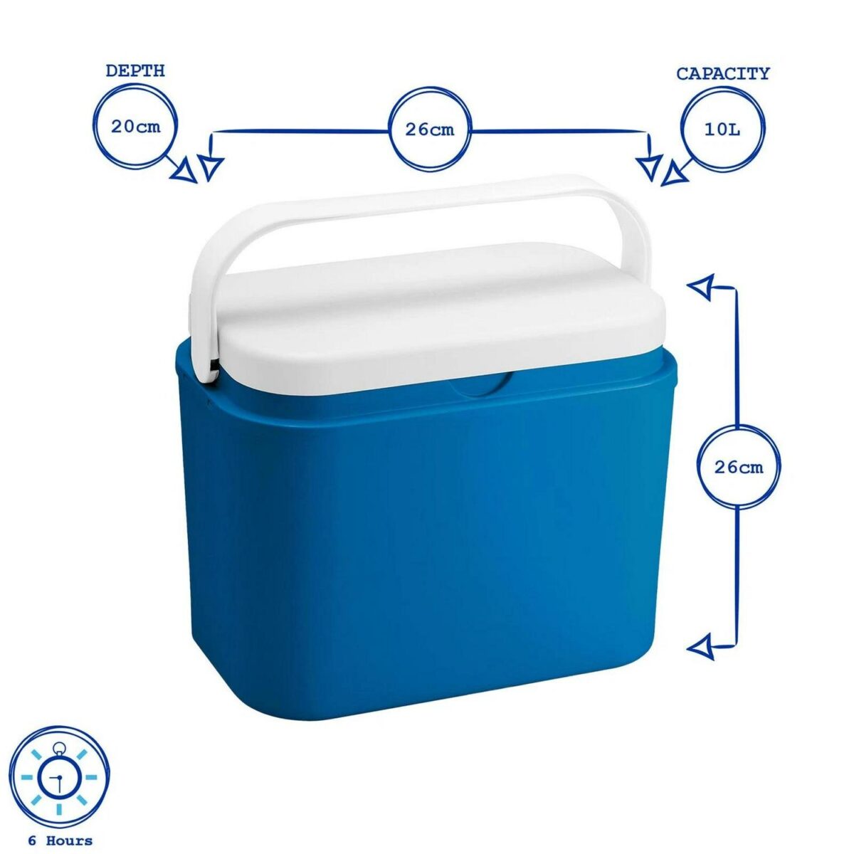 1x 10L Cool Box Blue Small Insulated Camping Travel Picnic Food Cooler - Image 3